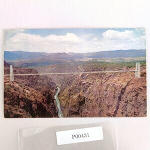 Royal Gorge Suspension Bridge 1950s Postcard Canon City Colorado Arkansas River